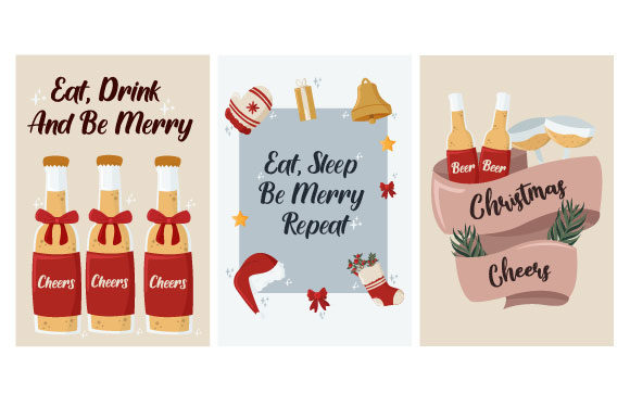 Christmas Card Cheers Set: A Festive Graphic Design Asset