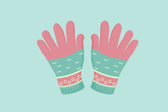 Christmas Pink Gloves Illustrations