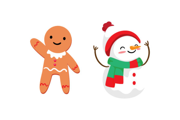 Cookies Snowman Christmas Vector Illustrations