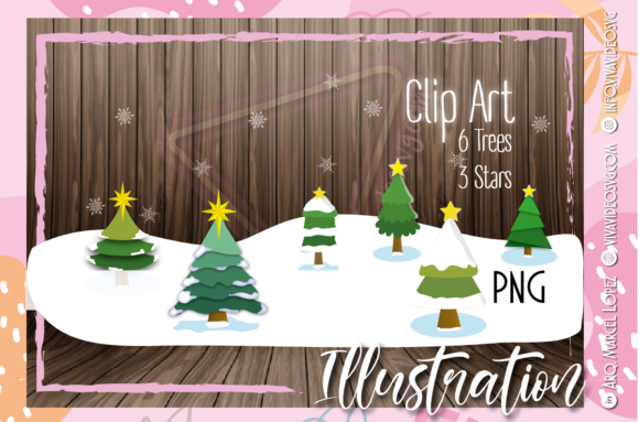 Cute Christmas Trees Illustration