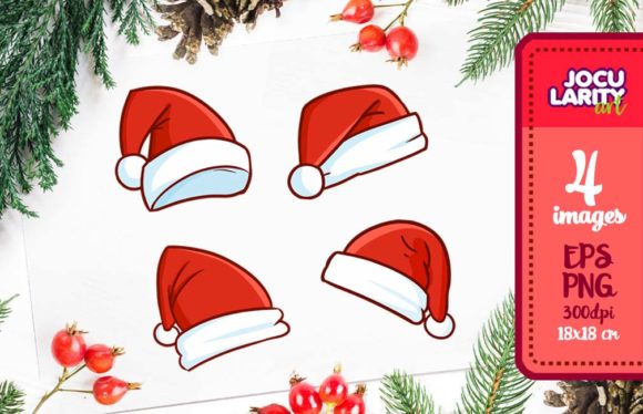 Fun Christmas Hat Doodle Illustration