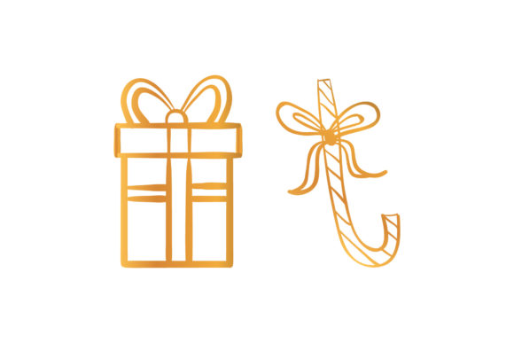 Gift Box Candy Stick Christmas Illustrations