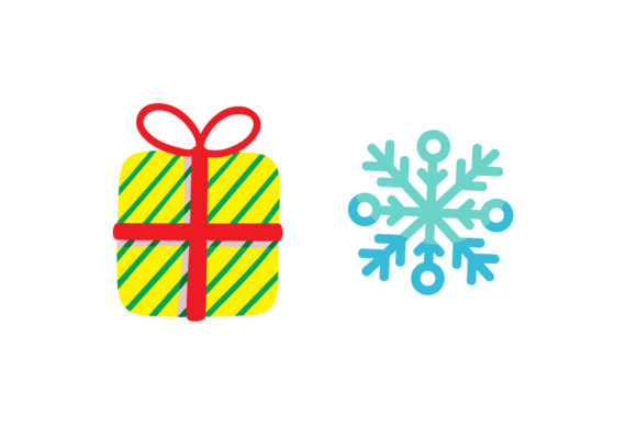 Gift Snow Set Christmas Illustrations