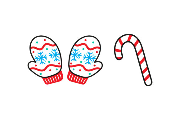 Gloves Candy Asset Christmas Set Illustrations