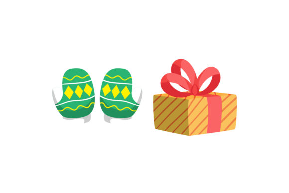 Gloves Gift Christmas Vector Illustrations