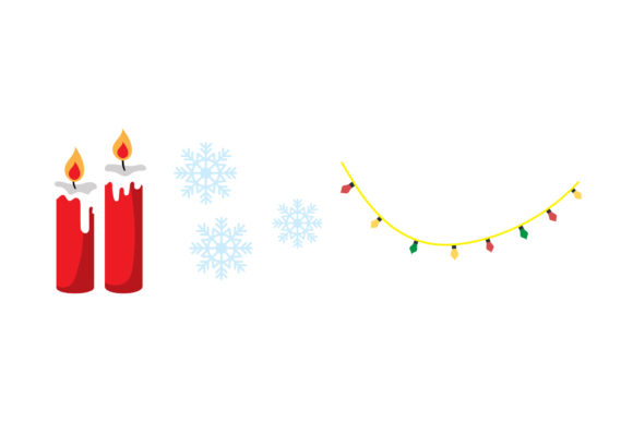 Light Candle Christmas Vectors Set