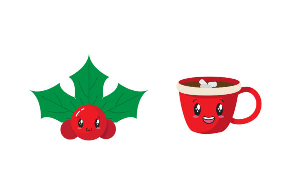 Mistletoe Drink Christmas Illustration