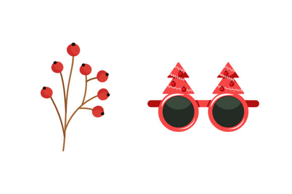 Mistletoe Glasses Christmas Vectors