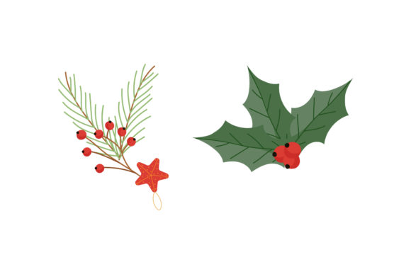 Mistletoe Plant Christmas Vectors Illustrations