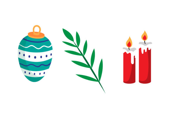 Ornament Candle Christmas Vectors Set for Branding