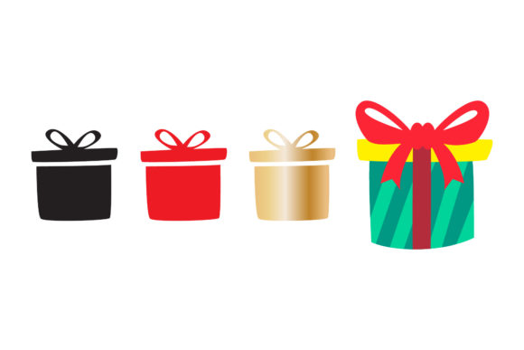 Present Box Gift Set Christmas Illustrations