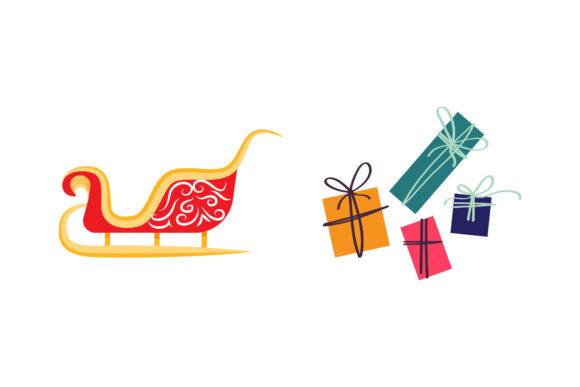 Santa Sled Gift Set Illustrations