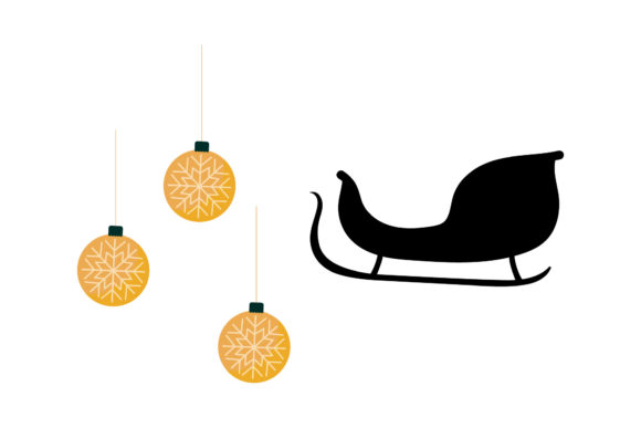 Santa’s Sled Ornament Christmas Vector Illustrations