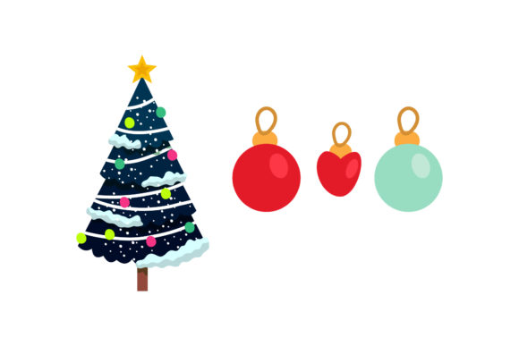 Tree Ornament Asset for Christmas Illustrations